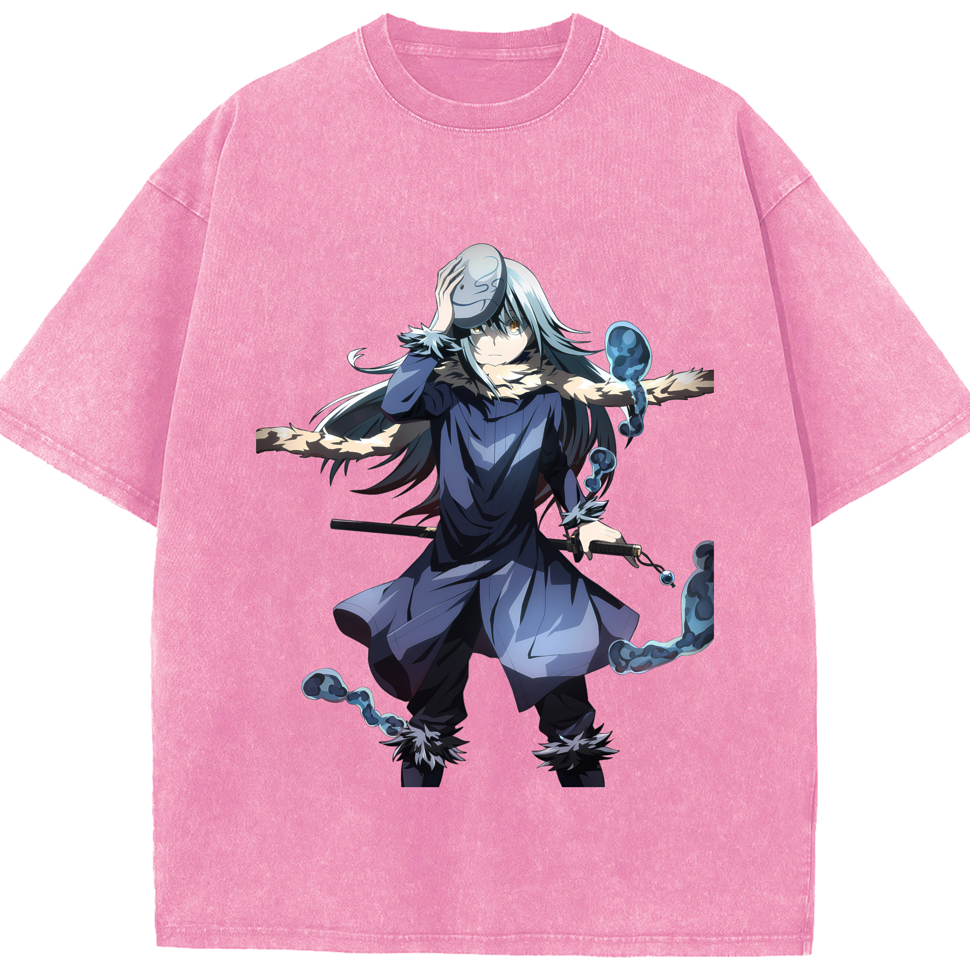 （画像用） 転スラ Regarding Reincarnated to Slime 綿100% ヴィンテージ風 半袖Tシャツ（フロントプリント）